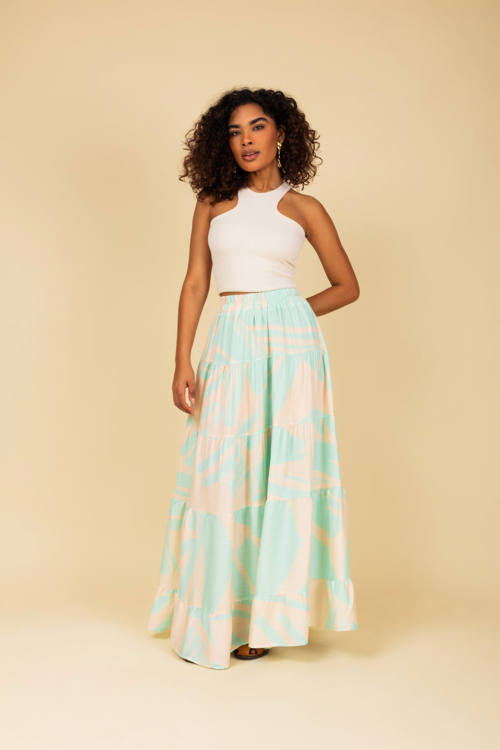 Saia longa estampada