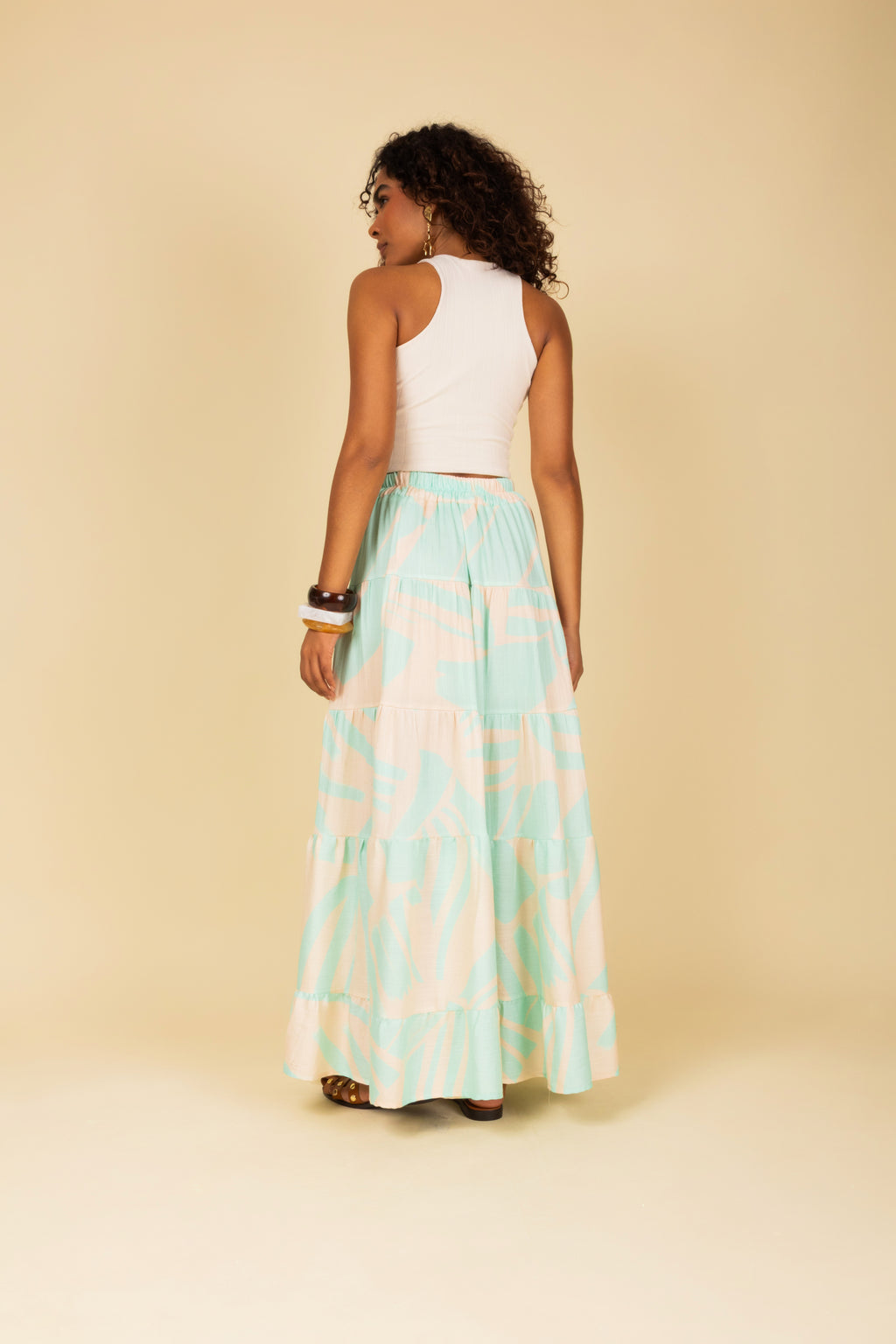Saia longa estampada