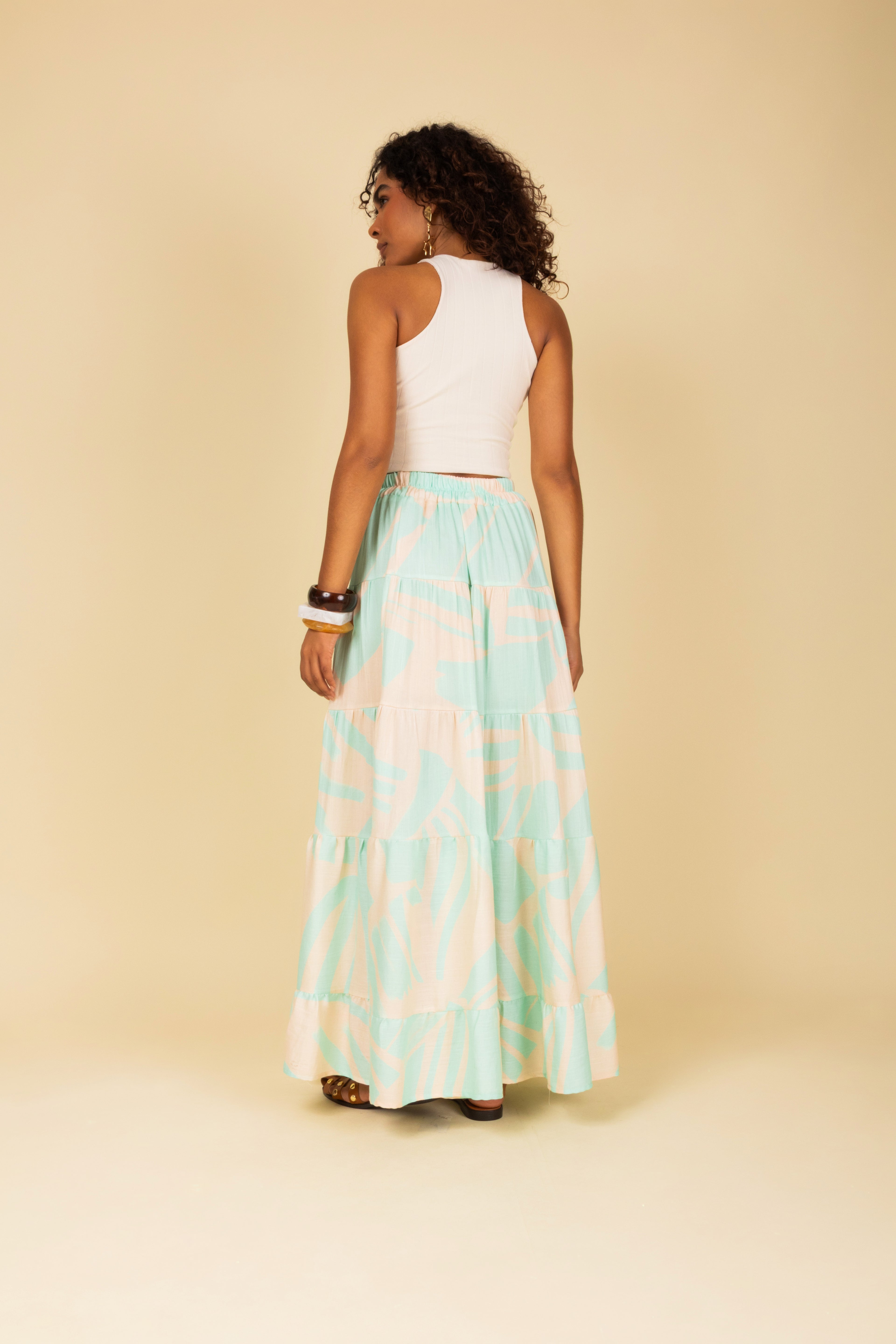 Saia longa estampada