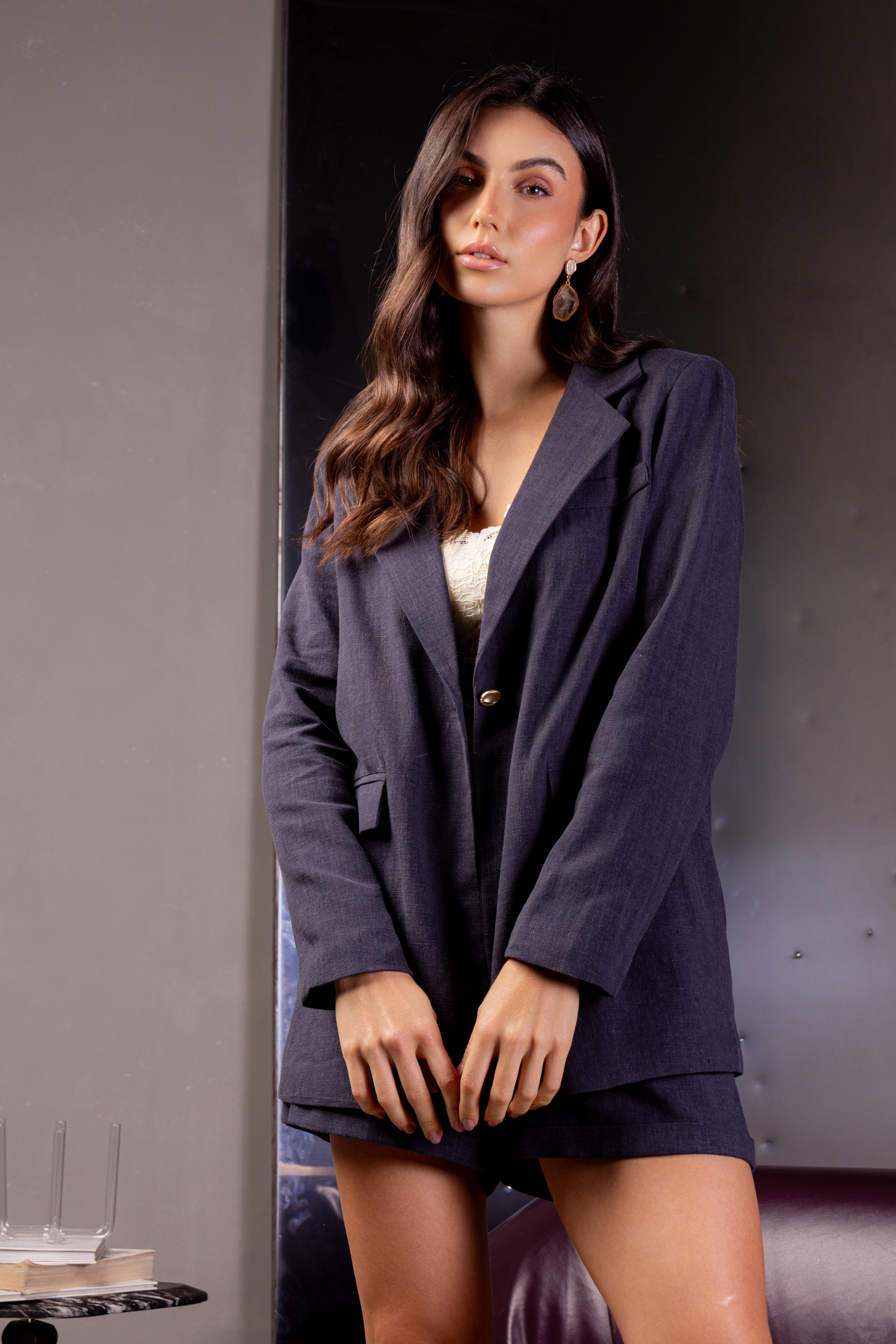 Blazer em Linho com Botão