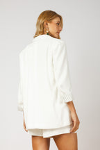 Blazer alfaiataria oversized com bolsos