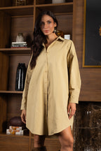 Vestido camisa manga longa