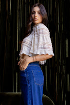 Blusa cropped de renda