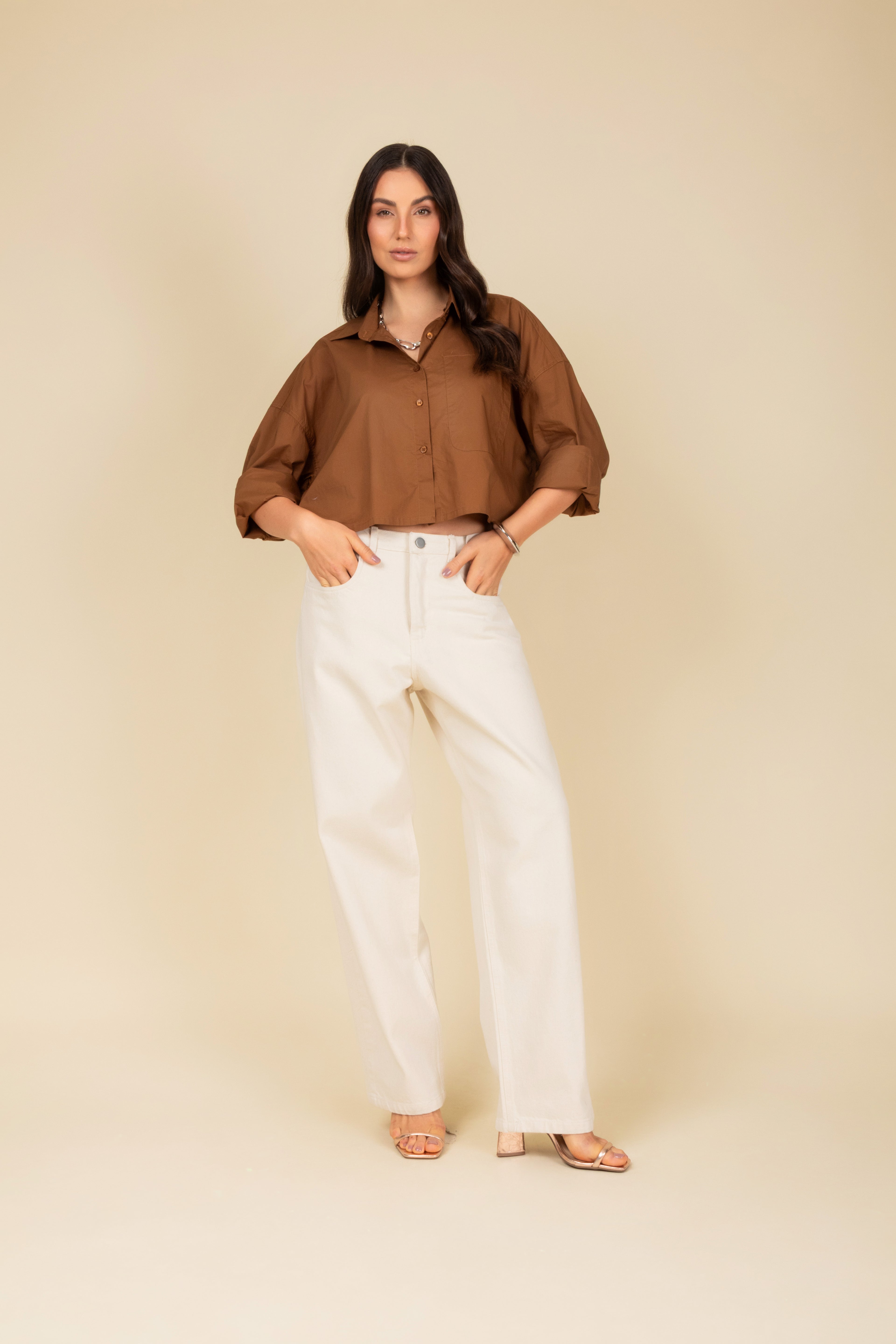 Calça boyfriend sarja