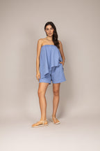 Conjunto de shorts e tomara que caia