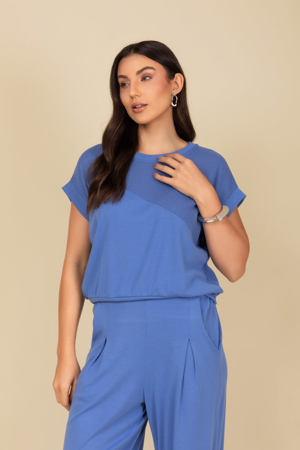 Conjunto com calça em malha leve