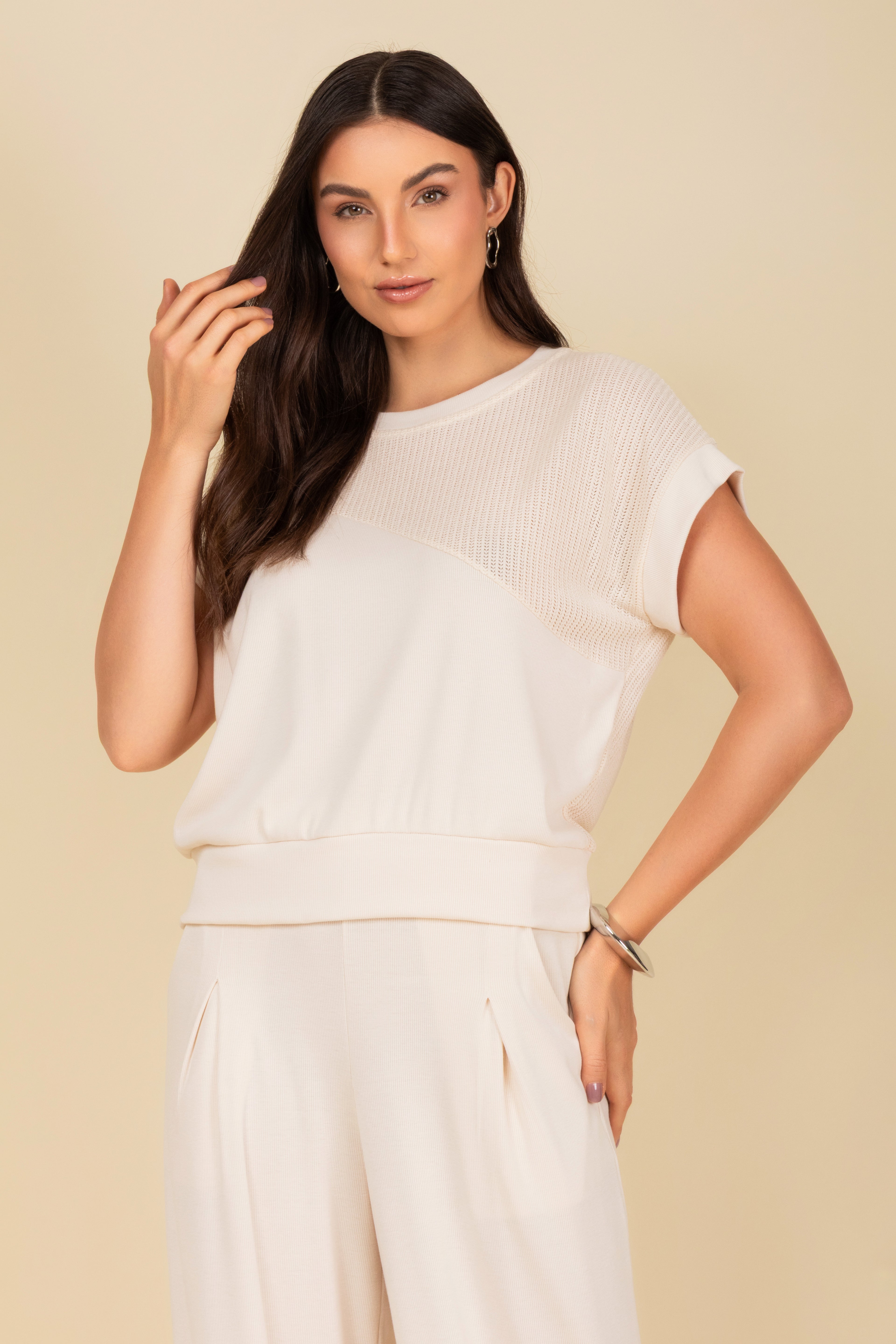 Conjunto com calça em malha leve