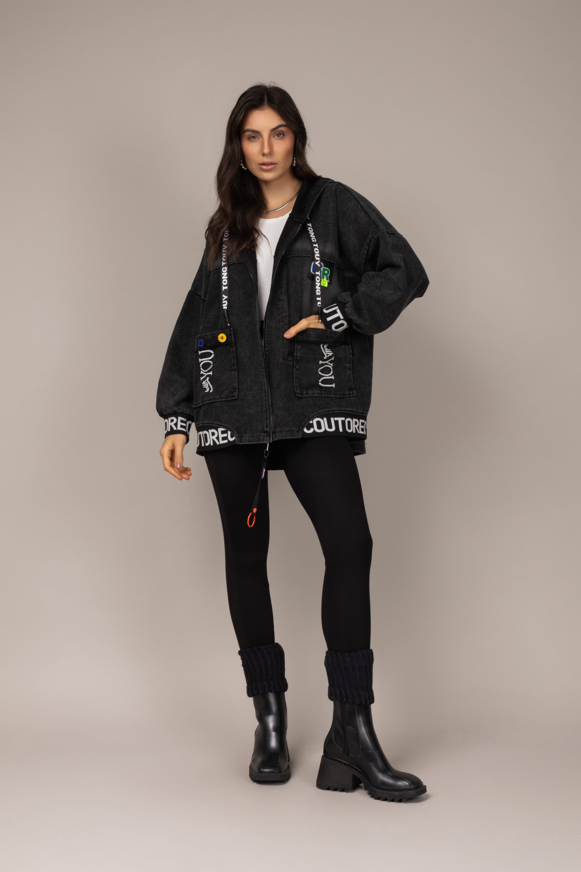 Jaqueta oversized jeans