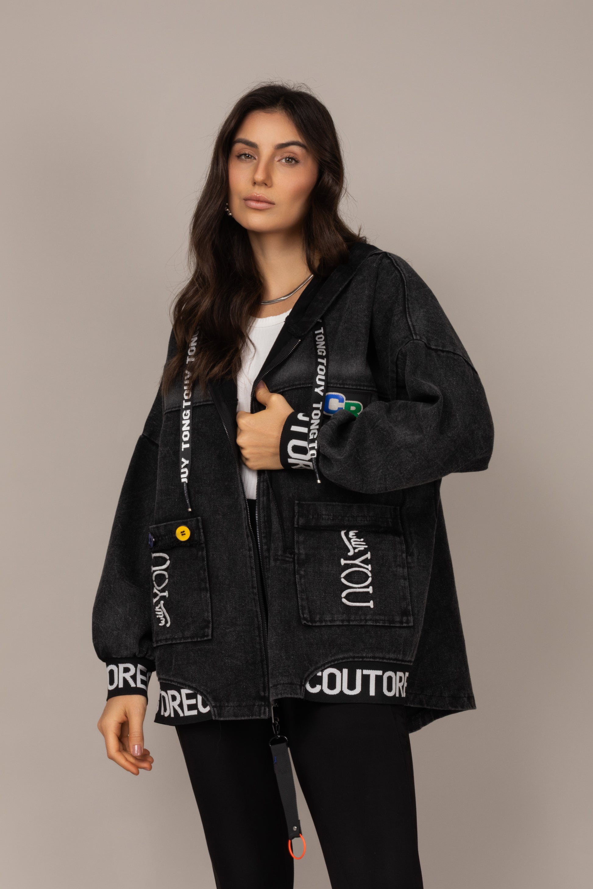 Jaqueta oversized jeans