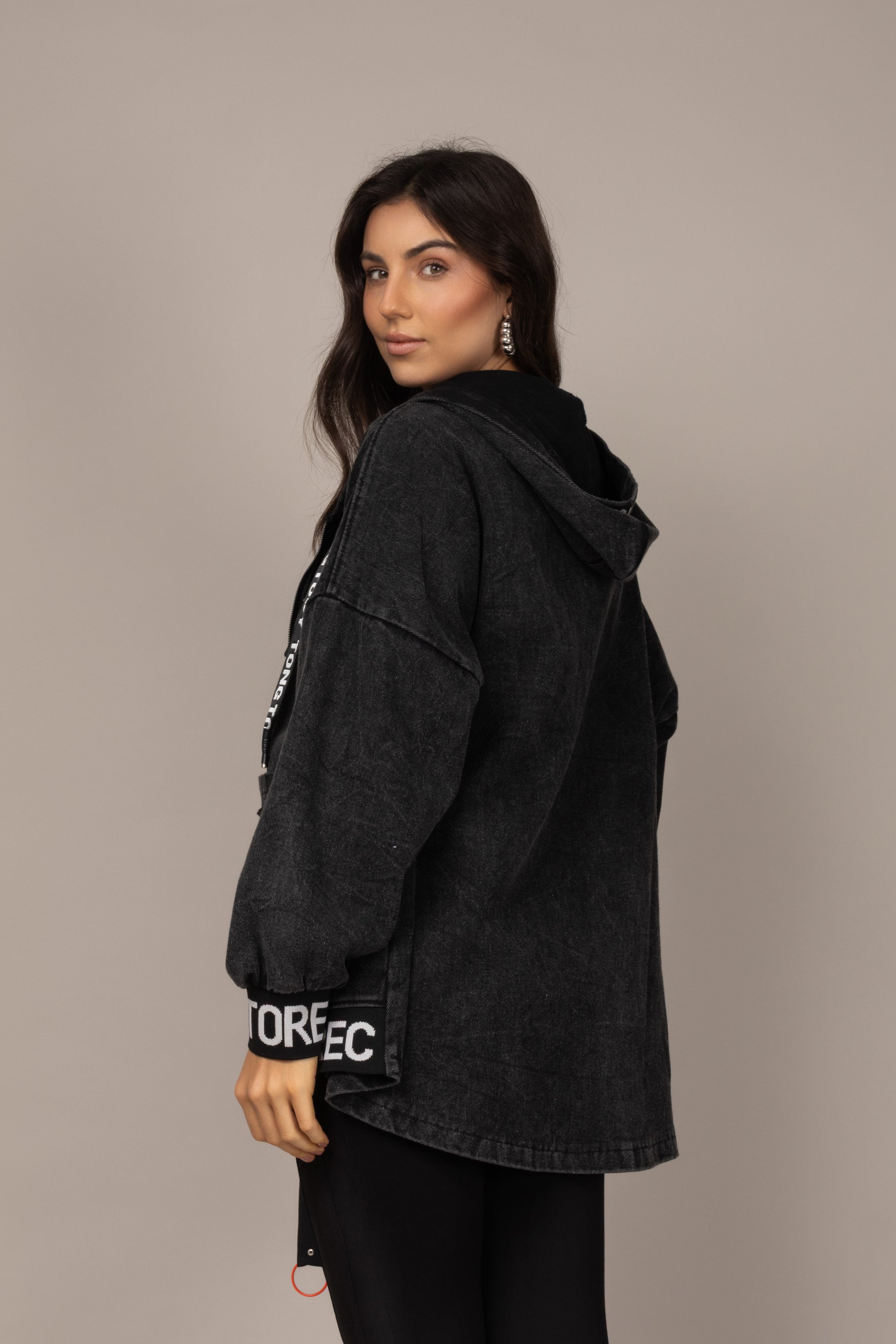 Jaqueta oversized jeans