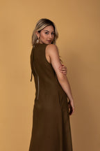 Vestido longo de linhas