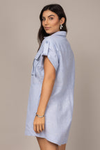 Macaquinho camisa em linho