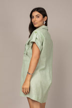 Macaquinho camisa em linho