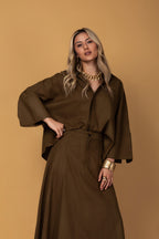 Camisa ampla manga 3/4