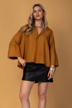 Camisa ampla manga 3/4