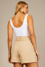 Shorts Alfaiataria em Linho