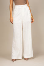 Calça Pantalona em Linho