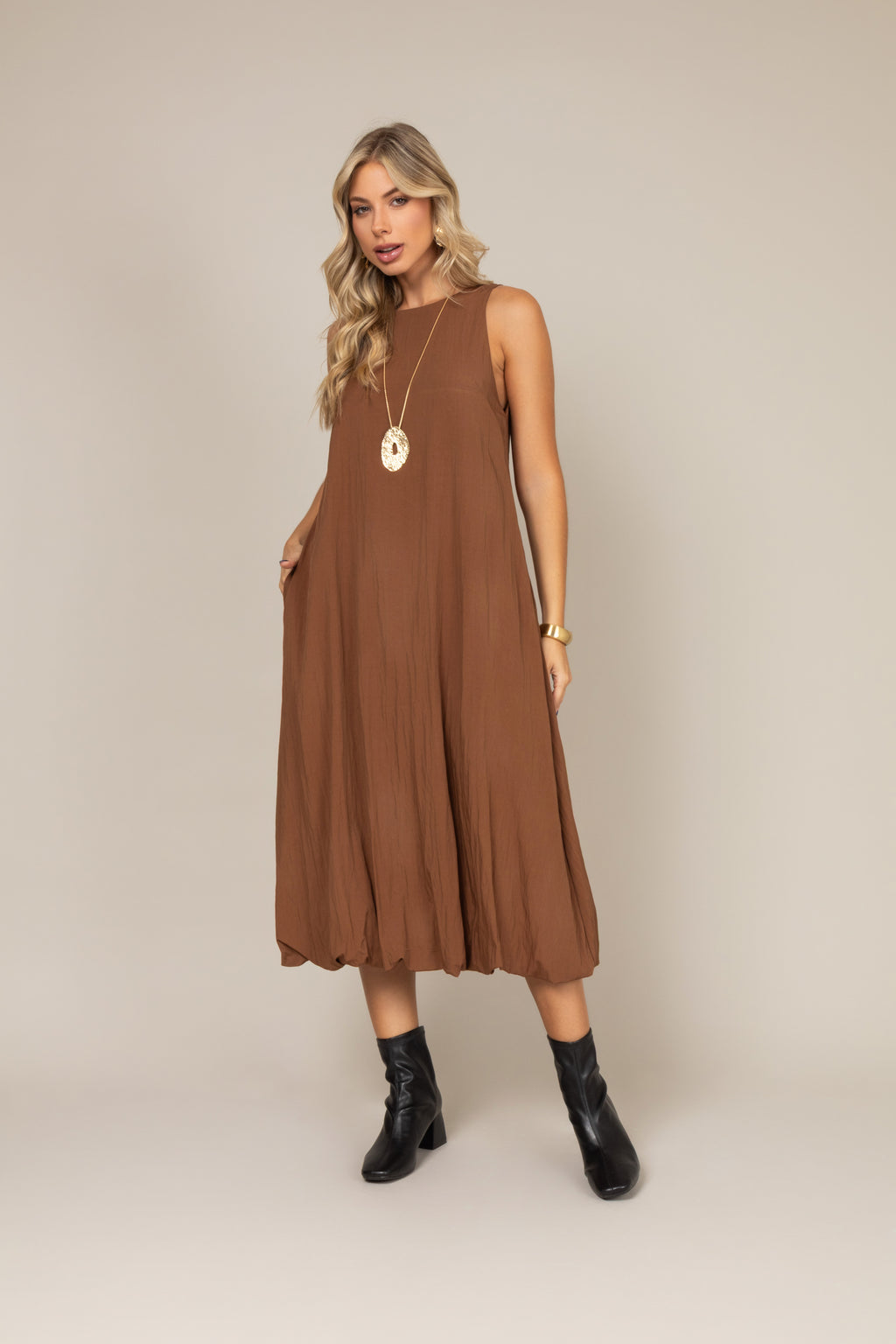 Vestido midi balonê
