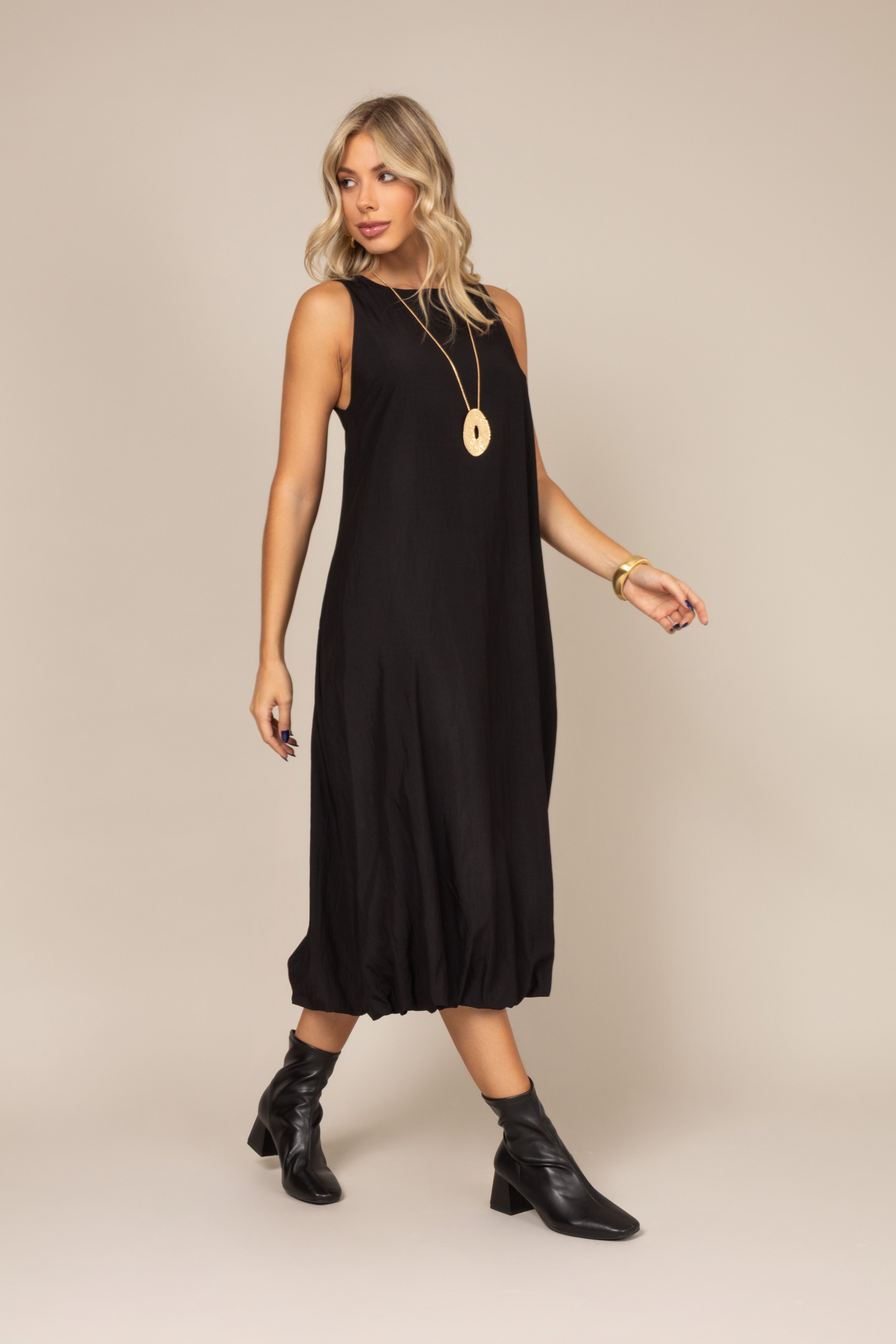 Vestido midi balonê