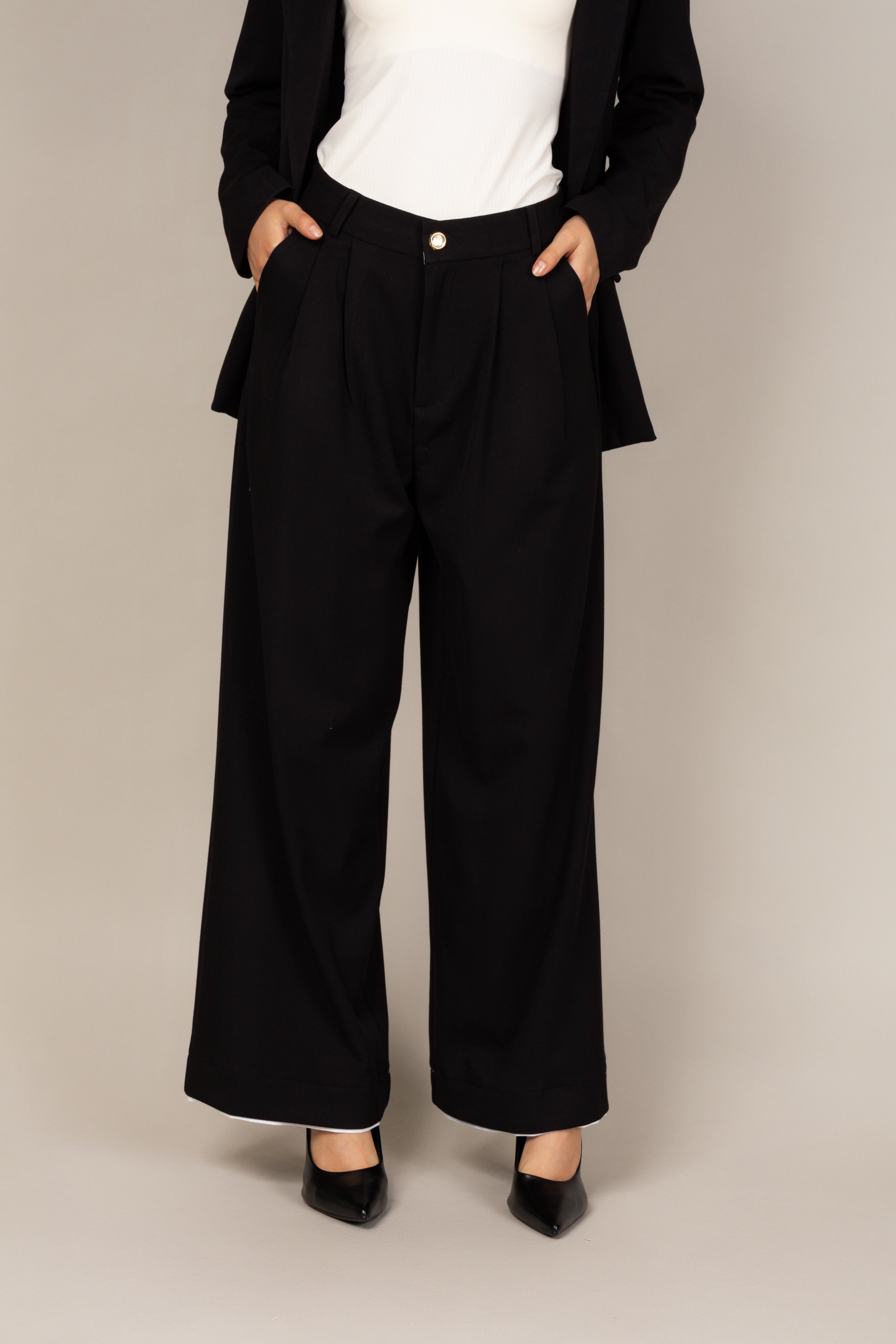 Calça de alfaiataria wide leg