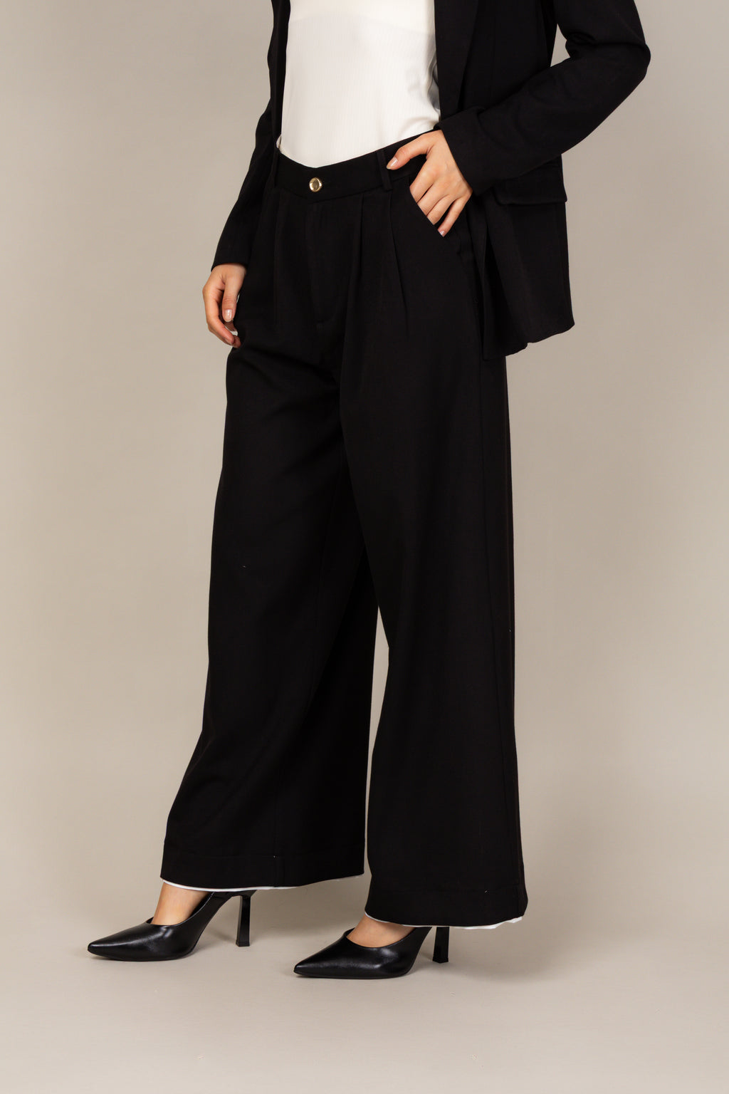 Calça de alfaiataria wide leg