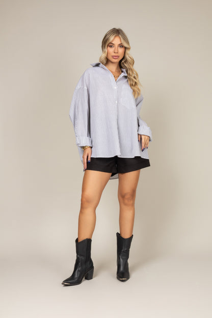 Camisa oversized listrada