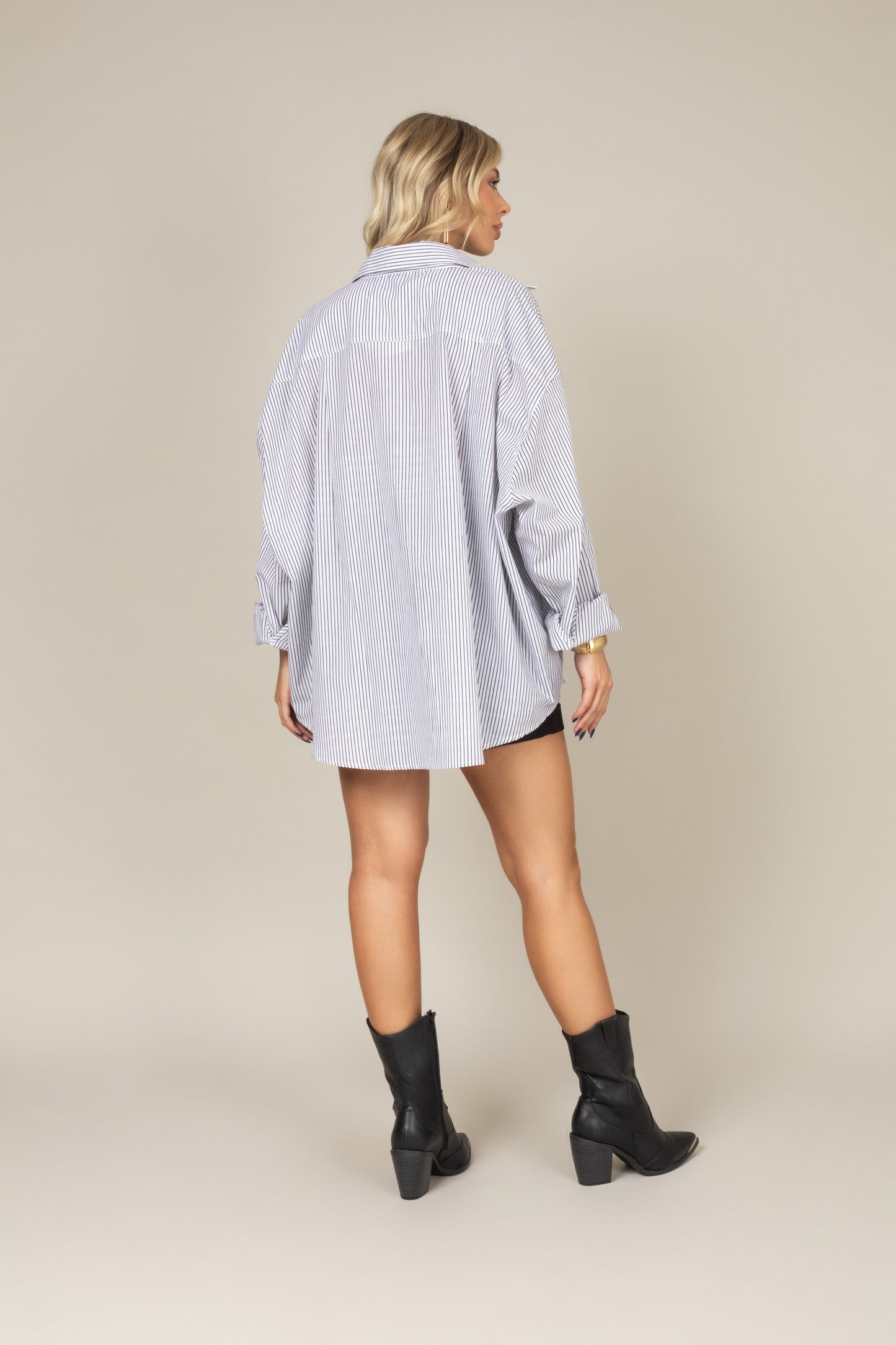 Camisa oversized listrada