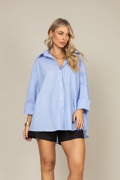 Camisa oversized listrada