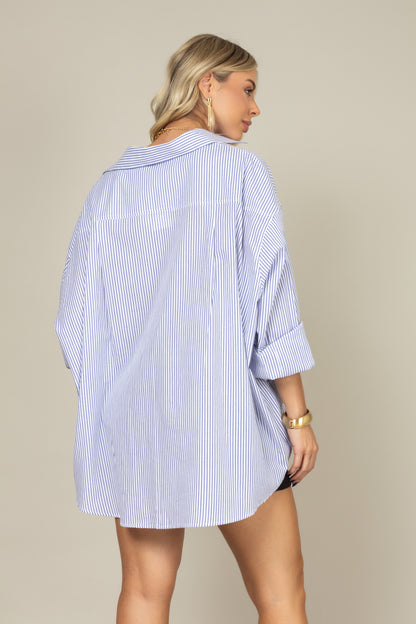 Camisa oversized listrada