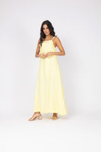 Vestido longo em viscose com alças