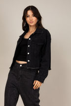 Jaqueta jeans black strass