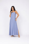 Vestido longo em viscose com alças