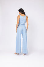 Conjunto cropped e calça wide