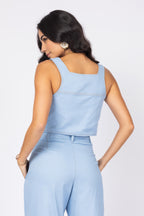 Conjunto cropped e calça wide