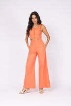 Conjunto cropped e calça wide