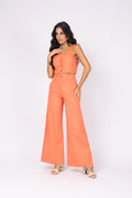 Conjunto cropped e calça wide