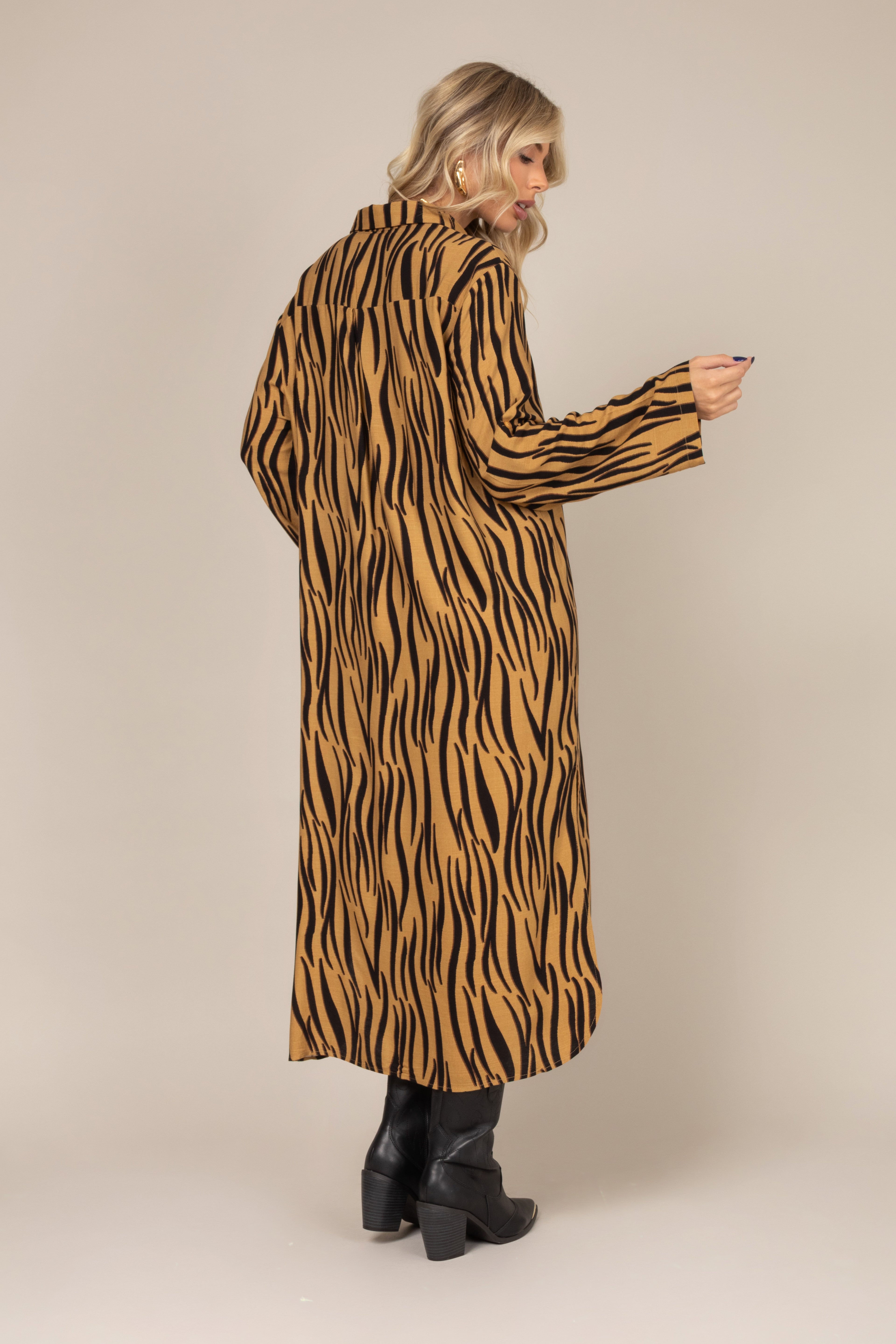 Vestido chemise animal print