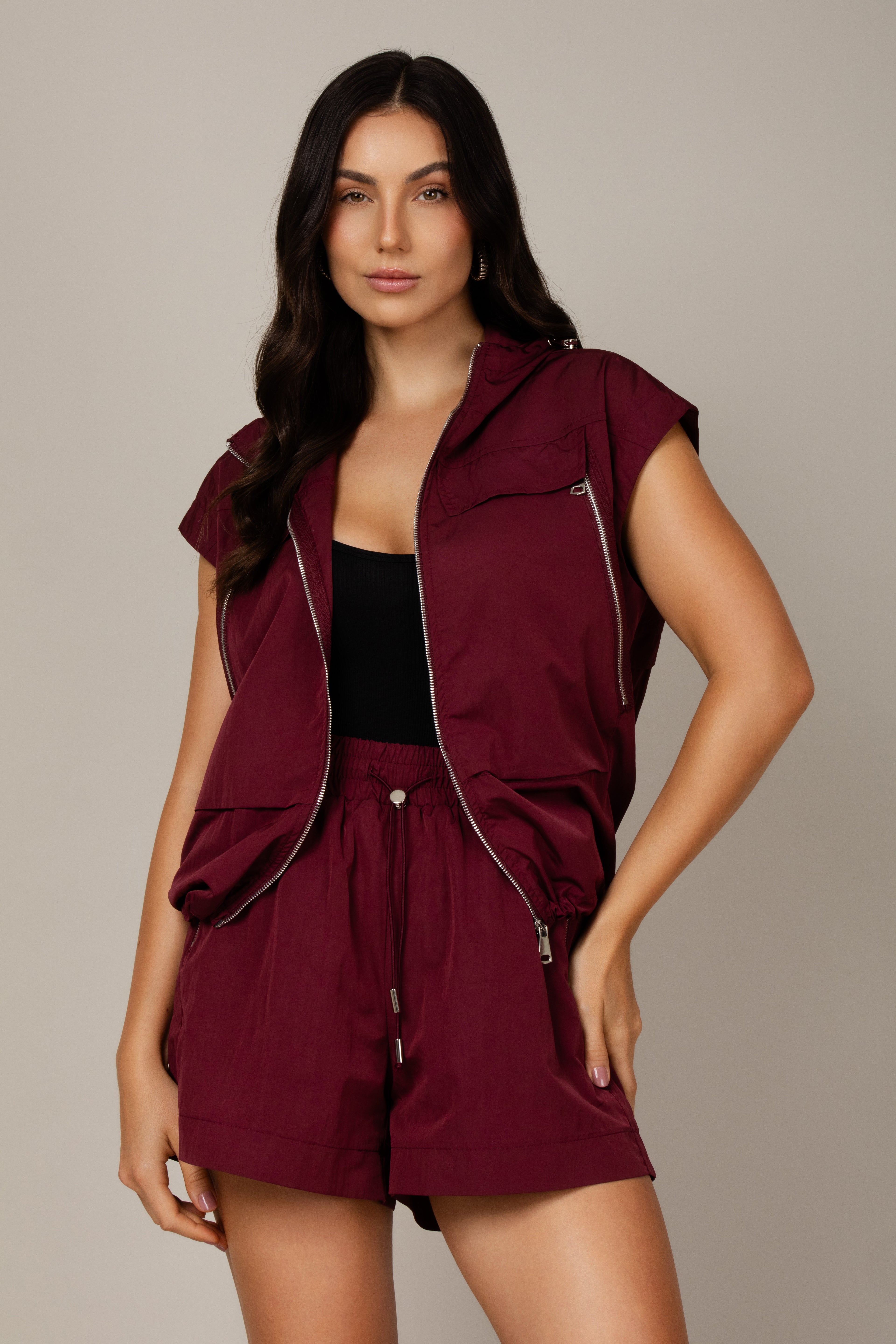 Conjunto de colete e shorts