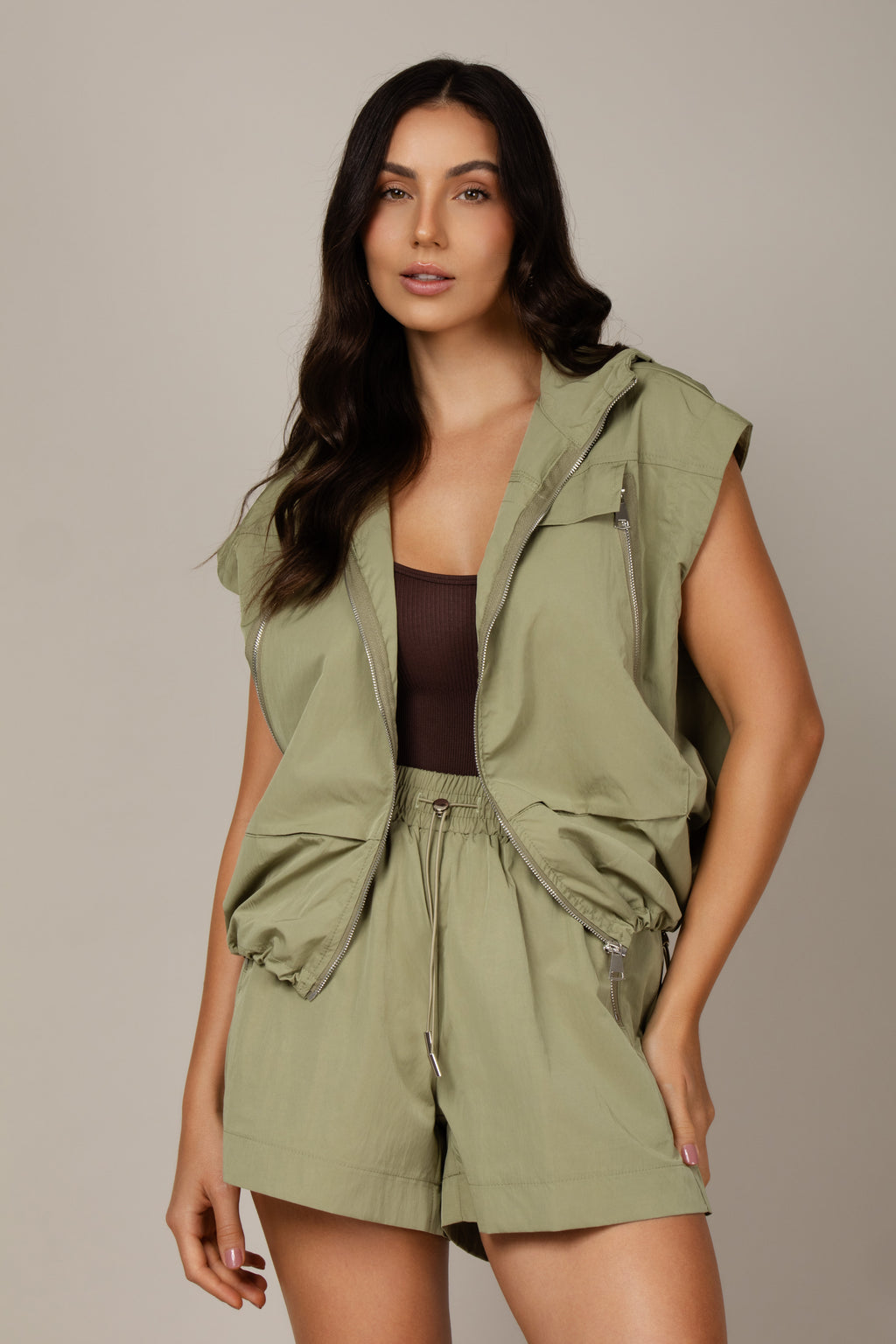 Conjunto de colete e shorts