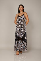 Vestido longo animal print