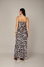Vestido longo animal print