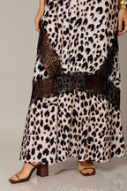 Vestido longo animal print