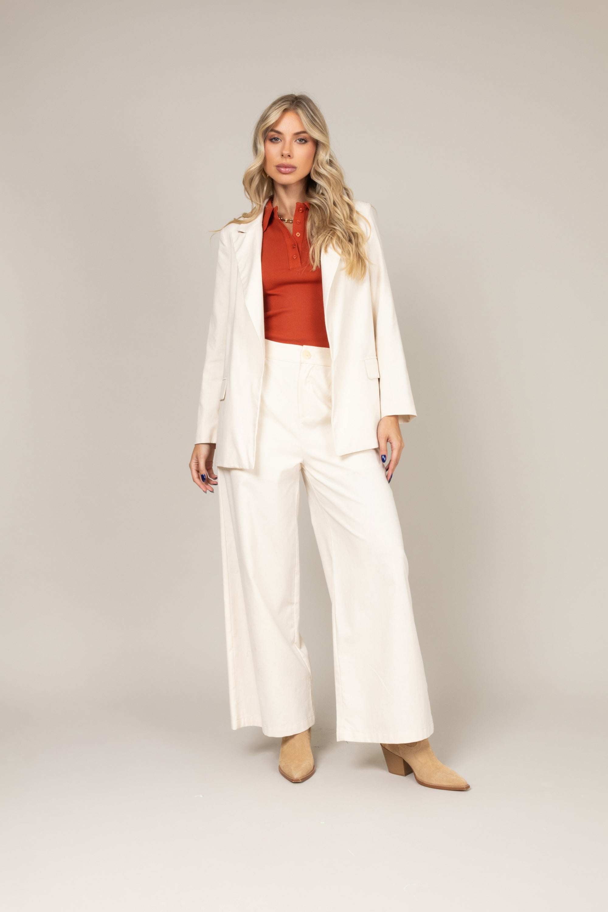 Blazer de alfaiataria em linho