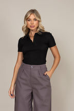 Camiseta polo canelada