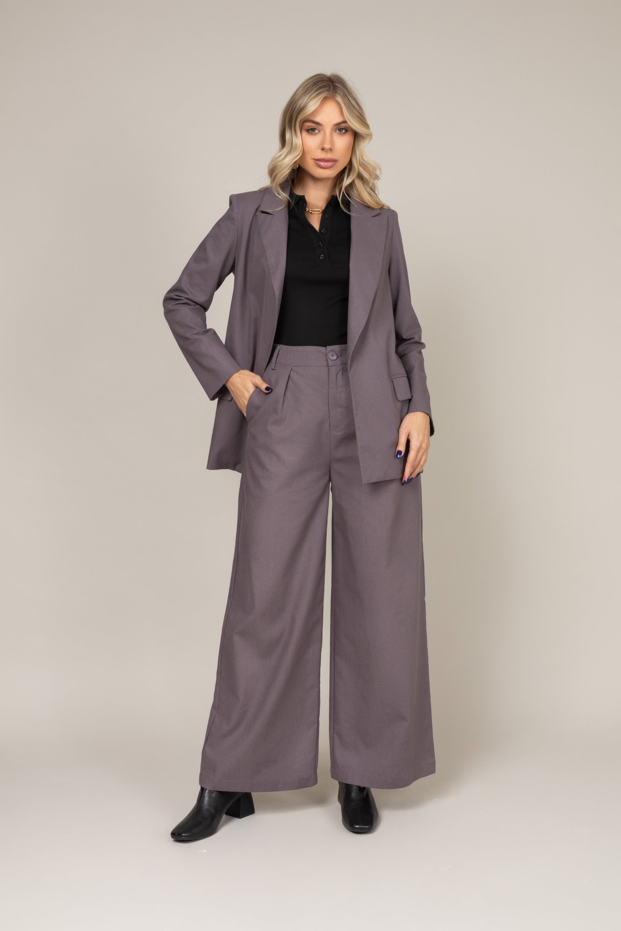 Blazer de alfaiataria em linho
