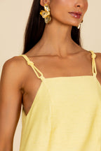 Vestido longo de alças trançadas