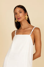 Vestido longo de alças trançadas