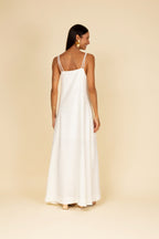 Vestido longo de alças trançadas