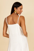 Vestido longo de alças trançadas