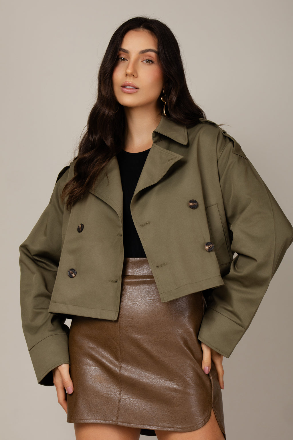 Casaco trench coat curto